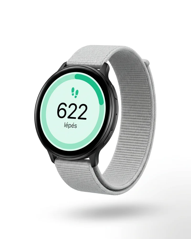 שעון Wear OS עגול עם מסך צעדים: 622 צעדים